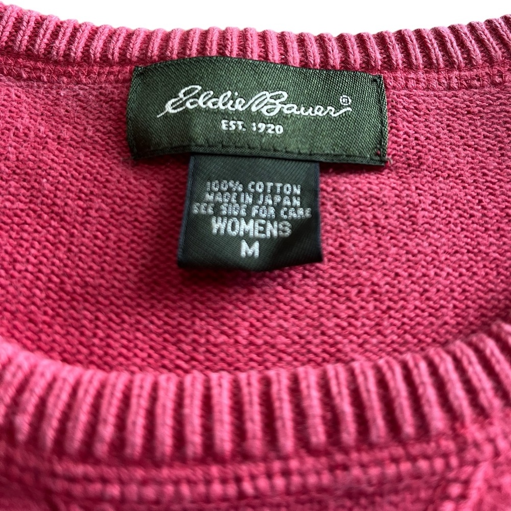 Eddie Bauer Women's women’s size medium Raspberry Sweater - Picture 2 of 6